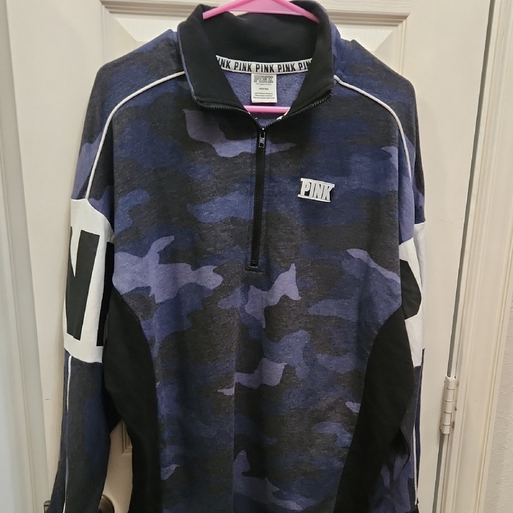 PINK Victoria's Secret Blue Camo Utility Jacket